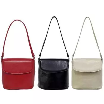 Женская сумка-ведро на плечо, однотонная классическая сумка-саквояж, женская сумка для поездок на работу красный