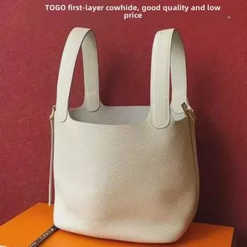 Женская сумка-ведро нового стиля 2024 года из натуральной кожи TOGO с замком 14
