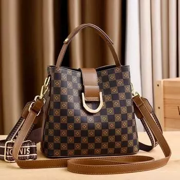 Женская сумка-ведро с верхней ручкой и одним плечевым ремнем, шикарная и элегантная