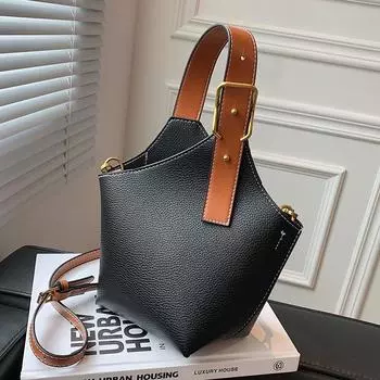 Женская сумка-ведро в стиле ретро, модная повседневная сумка через плечо большой емкости, осенние новые универсальные сумки