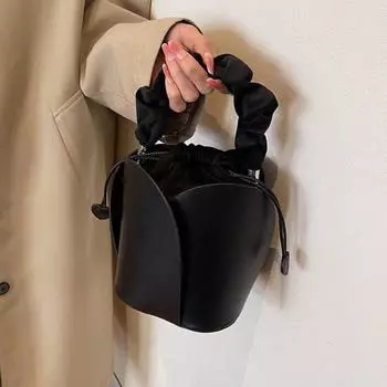 Женская сумка-ведро Yousheng Petal, винтажная сумка из искусственной кожи на шнурке с регулируемым ремешком, сумка через плечо для шоппинга и работы красный