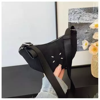 Женская сумка весна новая модная ретро универсальная повседневная простая через плечо сумка-кроссбоди сумка-пельмень подмышечная чёрный