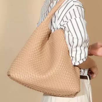 Женская сумка, винтажная сумка большой емкости на плечо, подмышки, сумка ручной работы, текстурная трендовая сумка One Size