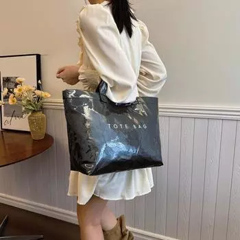 Женская сумка водонепроницаемая винтажная сумка с буквенным принтом 14,5 л большая емкость прозрачная сумка через плечо для ноутбука книги одежды хаки