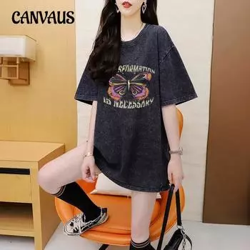 Женская сумка воротник стирка сделать старый короткий рукав дизайн чувство моды бренд пара топ M чёрный