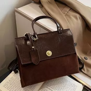 Женская сумка высокого класса в стиле ретро, модная и фактурная сумка-тоут, простой рюкзак, сумка через плечо в иностранном стиле.