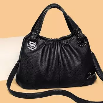 Женская сумка высокого класса, женская сумка-мессенджер для матери среднего возраста, модная сумка-тоут большой вместимости, сумка через плечо чёрный