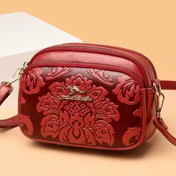 Женская сумка, высококачественная сумка через плечо, новая многослойная маленькая круглая сумка для свекрови, модная сумка через плечо для женщин среднего возраста