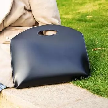 Женская сумка Yogodlns, новая вместительная сумка для документов, модная универсальная сумка для поездок на работу, кожаный портфель, клатч-конверт 37x29cm чёрный