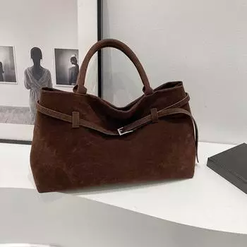 Женская сумка Yousheng из искусственной замши в винтажном стиле с матовой поверхностью, большая вместимость, декор для пояса, сумка для подмышек, сумка для покупок, свиданий, поездок на работу, сумка на плечо красный