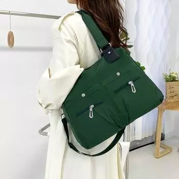 Женская сумка Yousheng, водостойкая нейлоновая сумка через плечо с верхней ручкой на молнии, женская сумка-тоут через плечо, кошелек для покупок красный