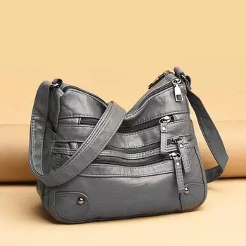 Женская сумка Женский рюкзак из мягкой кожи Вместительная сумка через плечо Сумка для мам среднего возраста белый