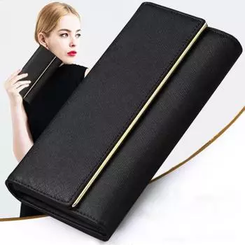 Женская сумочка, длинная сумка из натуральной воловьей кожи, большая вместительная сумка, трендовая трехкратная женская сумочка, противоугонная щетка красный