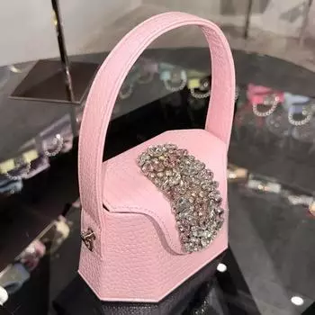 Женская сумочка из искусственной кожи с бриллиантами, блестящая сумка для ужина знаменитости, дизайнерский кошелек Гуанчжоу белый