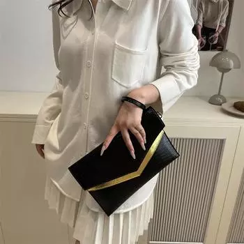 Женская сумочка из искусственной кожи с волнистой текстурой, компактный кошелек со съемным ремешком на магнитной застежке для повседневных вещей, клатч