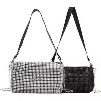 Женская сумочка со стразами, компактное хранение чёрный