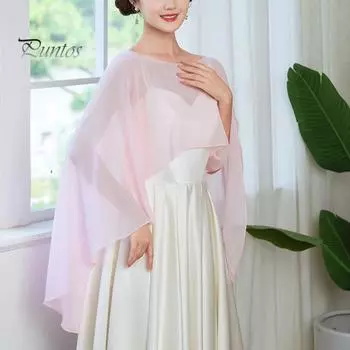 Женская свадебная шаль с круглым вырезом спереди и низкой спинкой, высокая шаль, однотонная, тонкая, солнцезащитная, универсальная свадебная накидка красный