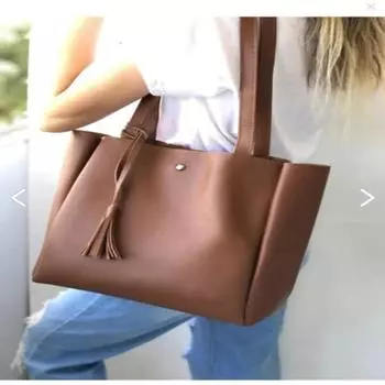 Женская светло-коричневая сумка на плечо Samilon