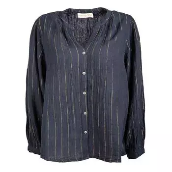 Женская светло-синяя рубашка в полоску с V-образным вырезом LA PETITE ETOILE S темно-синий