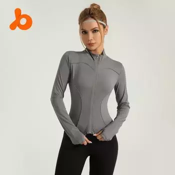 Женская светоотражающая облегающая куртка для йоги - воротник-стойка для бега в ночное время L