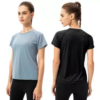 Женская свободная футболка с круглым вырезом для бега, бесшовная, с коротким рукавом, быстросохнущая, дышащая, для занятий в спортзале, спортивные пуловеры 2XL