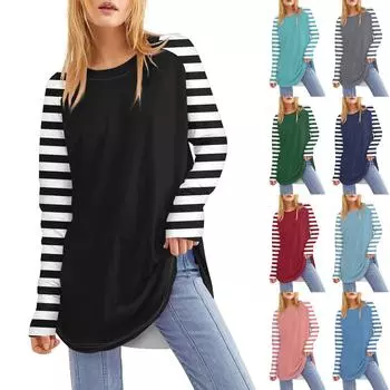 Женская свободная футболка с круглым вырезом и принтом ко Дню святого Валентина, с длинными рукавами и средней длиной, топ с дырявым большим пальцем XXL серый