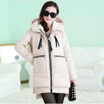 Женская свободная хлопковая куртка с капюшоном больших размеров, средней длины, однотонный утепленный топ 5XL