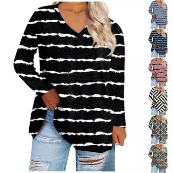 Женская свободная и удобная футболка с длинными рукавами и круглым вырезом, повседневная XXXXL чёрный