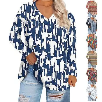 Женская свободная и удобная футболка с длинными рукавами и круглым вырезом, повседневная XXL