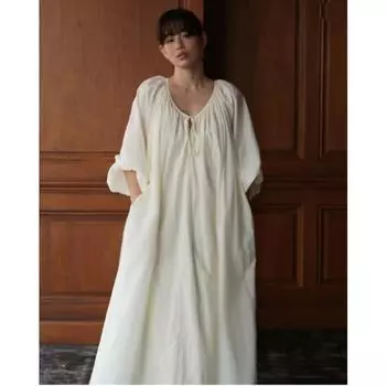 Женская свободная ночная рубашка с кружевом и длинным рукавом, однотонная женская пижама с открытой спиной, весна и осень, ночная рубашка большого размера для женщин S белый
