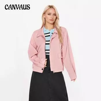 Женская свободная однотонная куртка с застежкой-молнией и длинным рукавом, защита от солнца One Size розовый