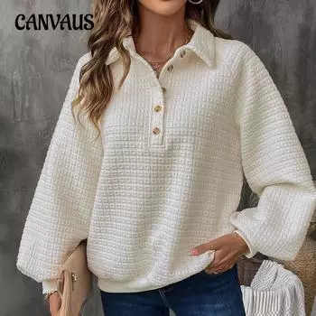 Женская свободная однотонная толстовка осень-зима повседневный пуловер свитшот S бежевый