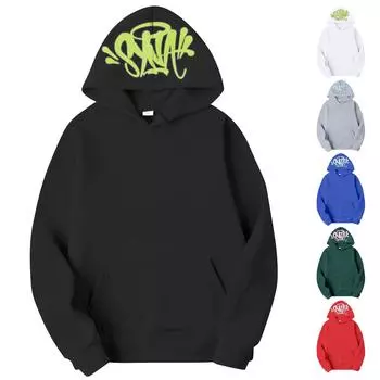 Женская свободная повседневная толстовка с капюшоном и длинными рукавами с буквенным принтом S