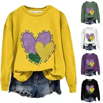 Женская свободная повседневная толстовка с круглым вырезом и длинными рукавами с принтом «Карнавал», модный топ с длинными рукавами XXXXL