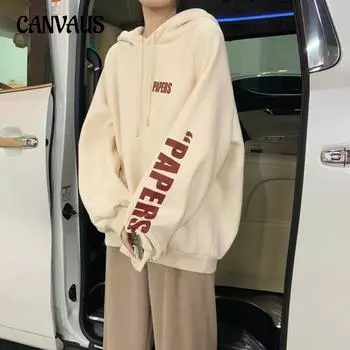 Женская свободная толстовка больших размеров с капюшоном и длинными рукавами в студенческом стиле на осень и зиму M розовый