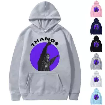 Женская свободная толстовка с капюшоном и длинными рукавами с круглым вырезом и принтом в виде букв XL синий