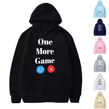 Женская свободная толстовка с капюшоном и длинными рукавами с круглым вырезом и принтом в виде букв M