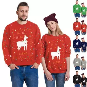 Женская свободная толстовка с круглым вырезом, свободного покроя, с рождественским принтом L чёрный