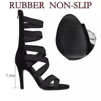 Женская танцевальная обувь, бальные ботинки, танцевальная обувь для девочек, джаз, латиноамериканские танцы, черная замшевая подошва, сандалии для вечеринок с сеткой на тонком каблуке 35