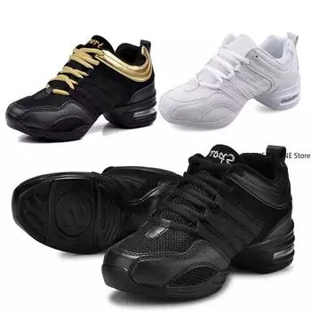 Женская танцевальная обувь Breath Jazz Hip Hop Shoes Soft Outsole Breath Woman Sports Sneakers Женская обувь для современных джазовых танцев для девочек 31 чёрный