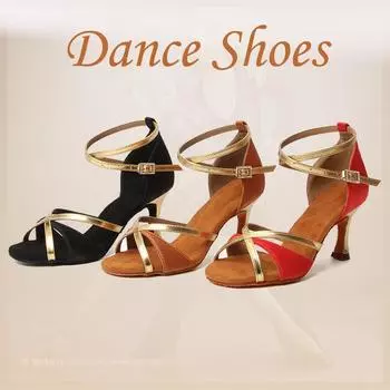 Женская танцевальная обувь для дома, мода для латинских танцев, танец ча-ча 5cm-34 чёрный