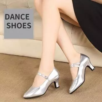 Женская танцевальная обувь с закрытым носком, бархатная, латинская, сальса, танго, выпускной 34 чёрный