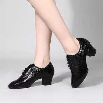 Женская танцевальная обувь Обувь для танцев квадратной формы Обувь для бальных танцев Обувь для латиноамериканских танцев Обувь для современных танцев 40 чёрный