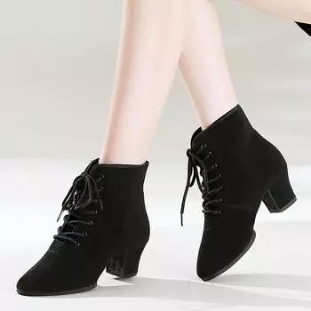 Женская танцевальная обувь, танцевальные ботинки для джаза и сальсы, обувь для бальных танцев, современная женская обувь 3.5CM-34 чёрный