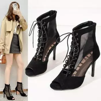 Женская танцевальная обувь Женские латиноамериканские джазовые танго-ботинки для девочек с бриллиантовыми шпильками для бальных танцев Новые бархатные ботинки из оленьей кожи 35