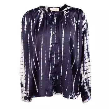 Женская темно-синяя блузка с круглым вырезом в стиле тай-энд-дай LA PETITE ETOILE