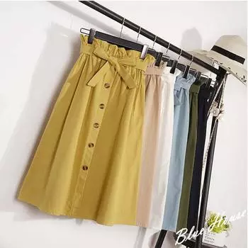 Женская темпераментная длинная тонкая юбка с высокой талией, однотонная юбка с эластичной резинкой на талии, повседневная юбка белый