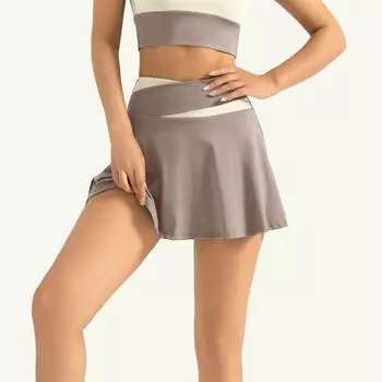 Женская теннисная юбка легкая юбка для гольфа фитнес пиклбол йога плиссированная спортивная юбка M верблюд