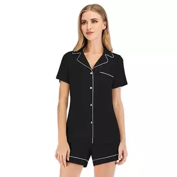 Женская теплая домашняя одежда с коротким рукавом, женская хлопковая пижама из вискозы S темно-серого