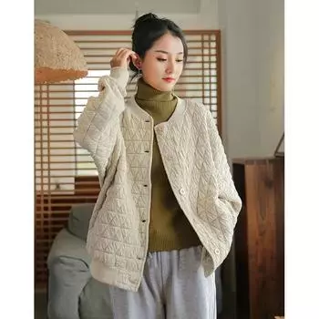 Женская теплая и удобная утолщенная куртка на осень и зиму, повседневное свободное пальто с цветочным принтом XXXXL белый